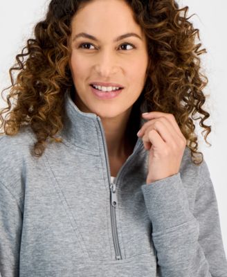 Petite Luxsoft Fleece Quarter-Zip Long-Sleeve Sweatshirt