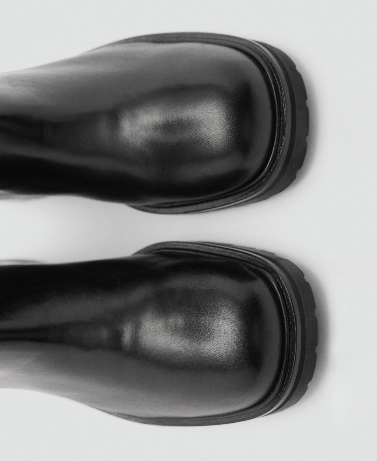 Mango Women's Zipper Detail High Leather Boots