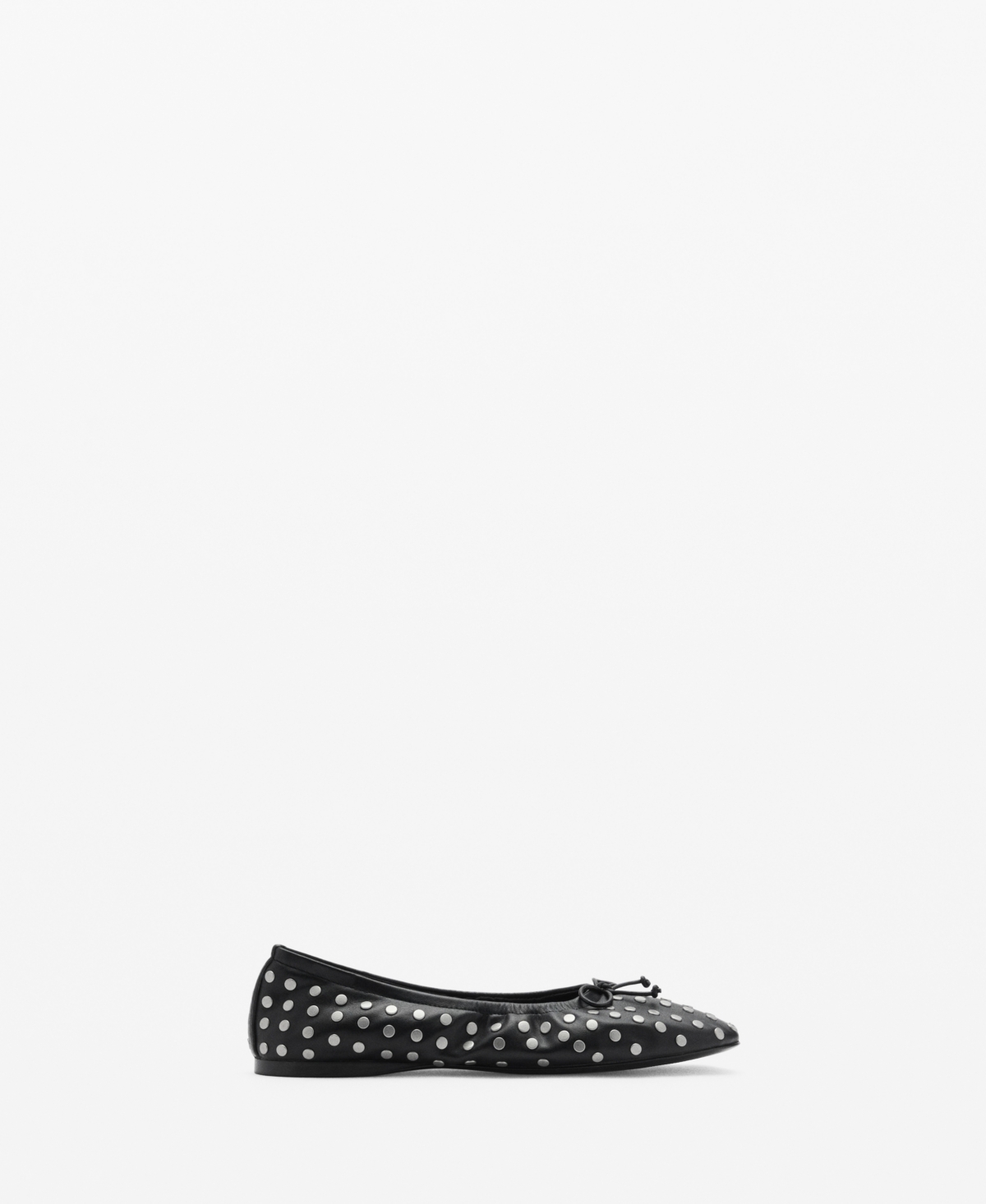 Mango Women's Studded Bow Ballerina Shoes