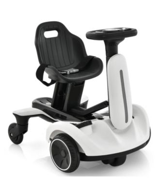 6V Kids Ride on Drift Car with 360 Spin and 2 Adjustable Heights-White