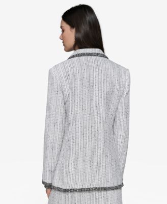 Women's Two-Tone Tweed Blazer