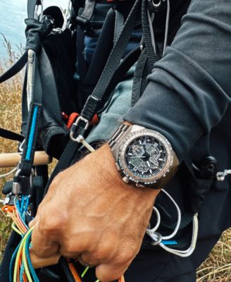 Eco-Drive Men's Automatic Promaster Air Limited Edition Skyhawk A-T Gray-tone Stainless Steel Watch 46mm