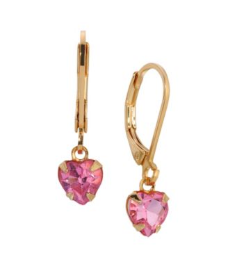 Crystal Heart Drop Earrings