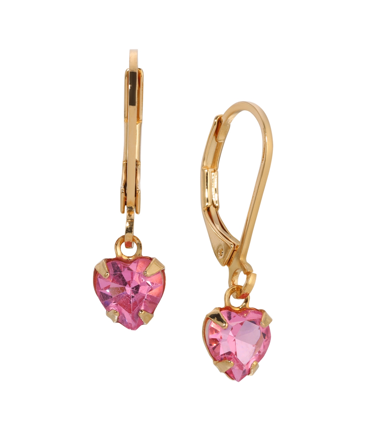 Shop 2028 Crystal Heart Drop Earrings In Pink