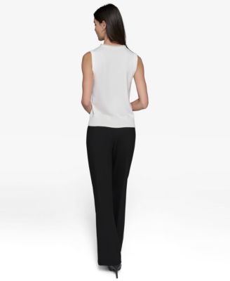 Women's Embellished-Neck Sleeveless Knit Top