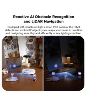 Qrevo Curv Robot Vacuum and Mop with Intelligent Dirt Detection, 18,500Pa Suction, Zero-Tangling, DuoDivide Main Brush, FlexiArm Arc Side Brush, FlexiArm Mop, AdaptiLift Chassis, Hot Water Auto Mop Washing &amp; Drying, Self-Emptying