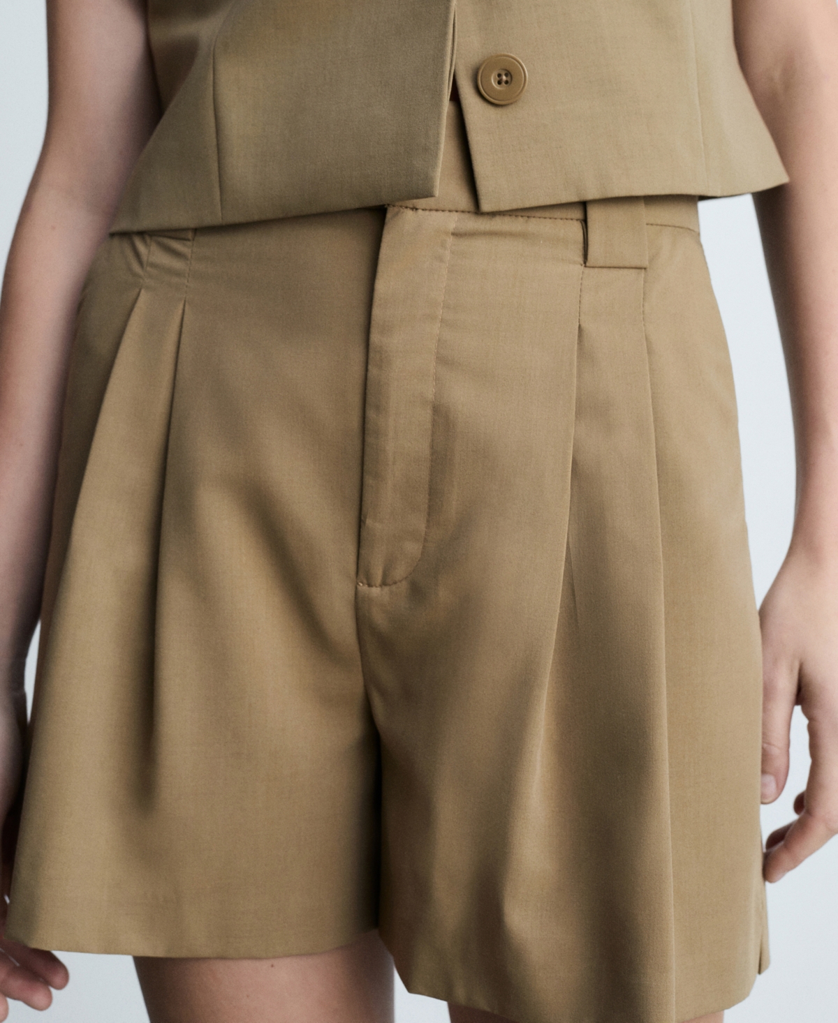 Mango Women's Pleated Suit Bermuda Shorts