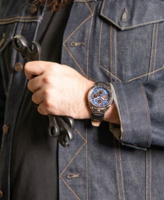 Eco-Drive Men's Chronograph Promaster Limited Edition Tsuno Racer Black Leather Strap Watch 43mm