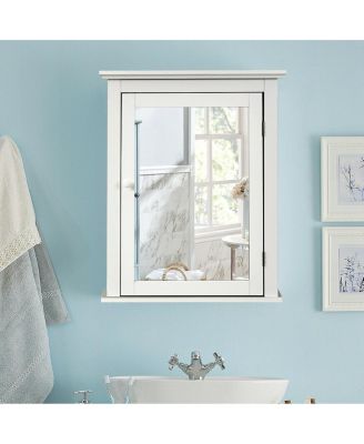 Bathroom Mirror Cabinet Wall Mounted Adjustable Shelf Medicine Storage