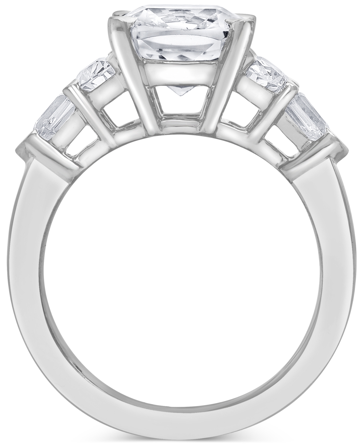 Badgley Mischka Igi Certified Lab Grown Diamond Cushion-cut Five Stone Engagement Ring (3-3/4 Ct. T.w.) In 14k White In White Gold