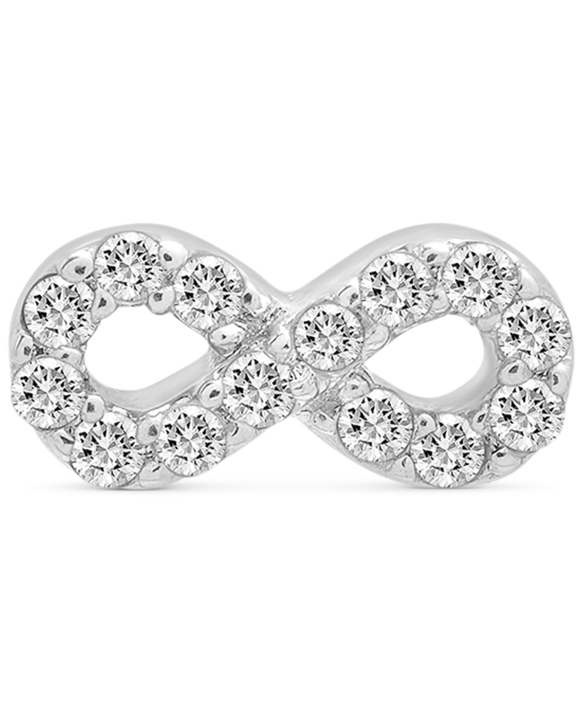 Wrapped Diamond Single Stud Earring (1/20 Ct. T.w.) In 10k White Or Yellow Gold, Exclusively At Macy's In Infinity White Gold