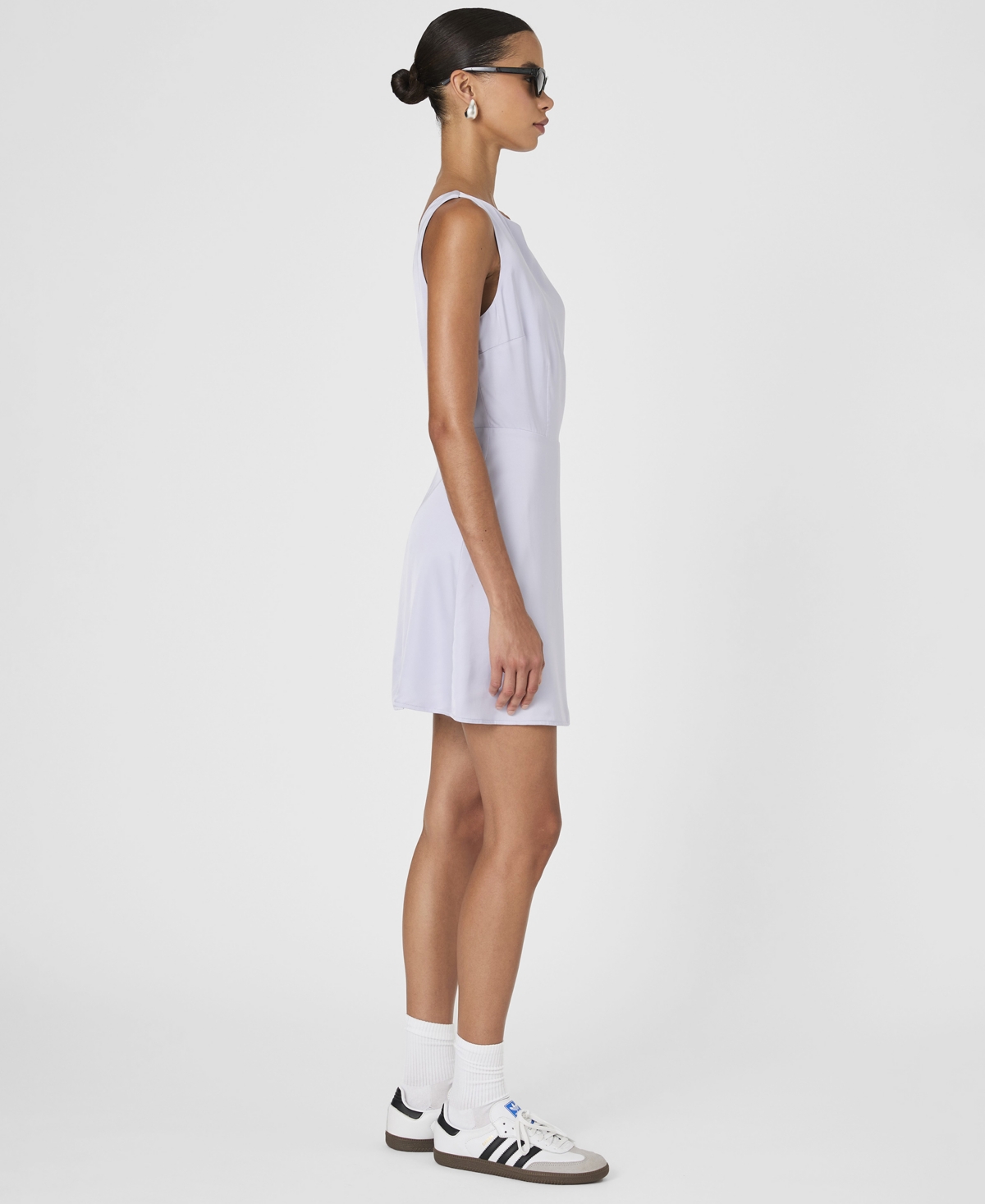 French Connection Enni Satin Mini Dress In Lavender