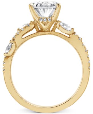 IGI Certified Lab Grown Diamond Oval Engagement Ring (3-1/5 ct. t.w.) in 14k Yellow, White or Rose Gold