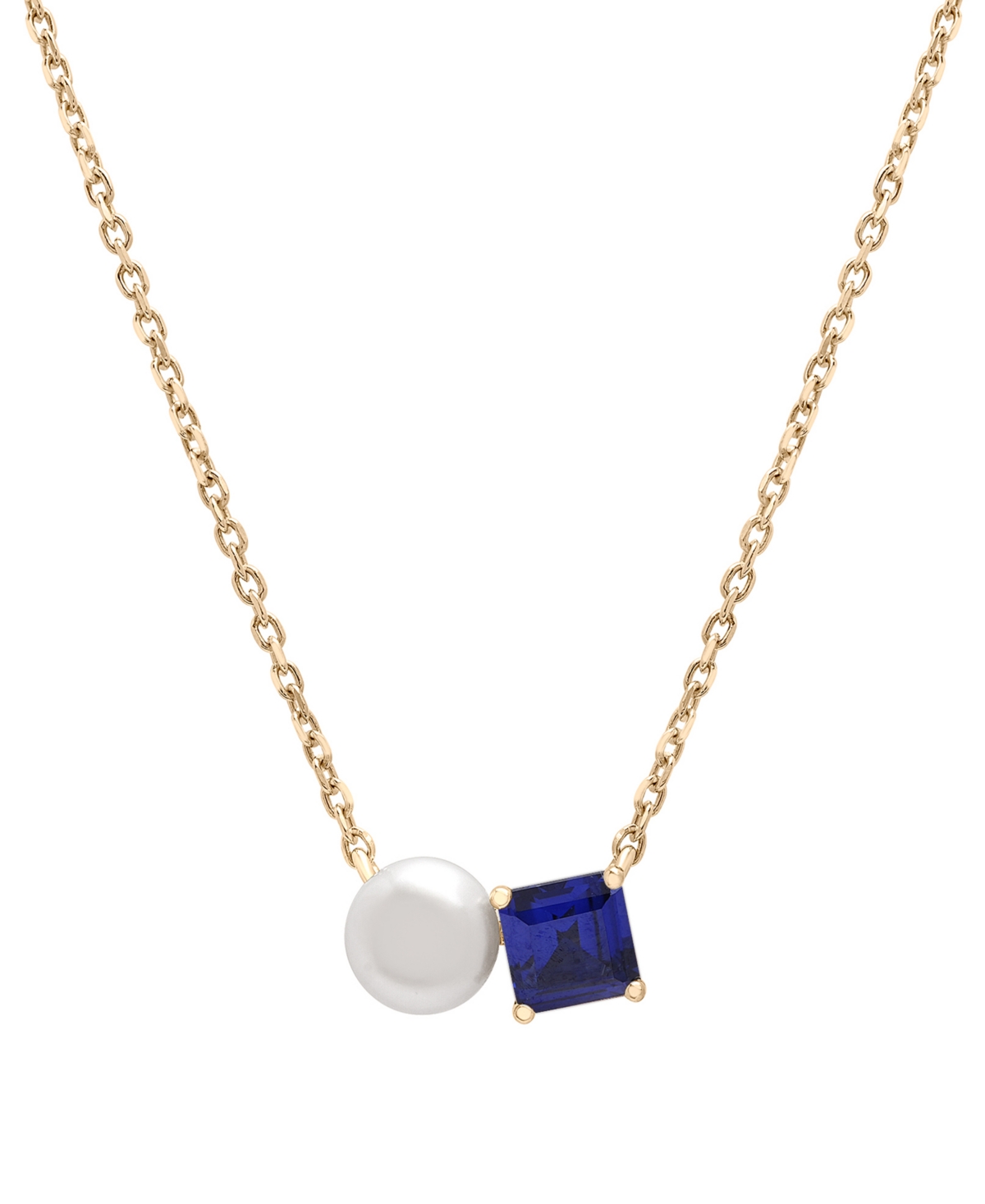 Audrey by Aurate Cultured Freshwater Pearl (5mm) & Rhodolite (5/8 ct. t.w.) Two Stone Adjustable 18
