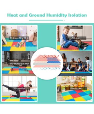 12 Pieces Flooring Mats Interlocking EVA Foam Exercise Mats with Anti-slip Surface
