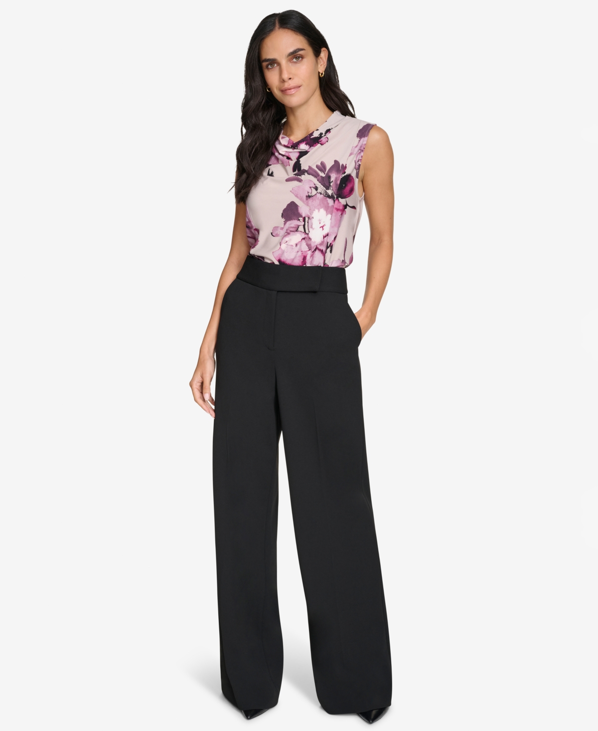 Calvin Klein Women's High-Waist Wide-Leg Pants