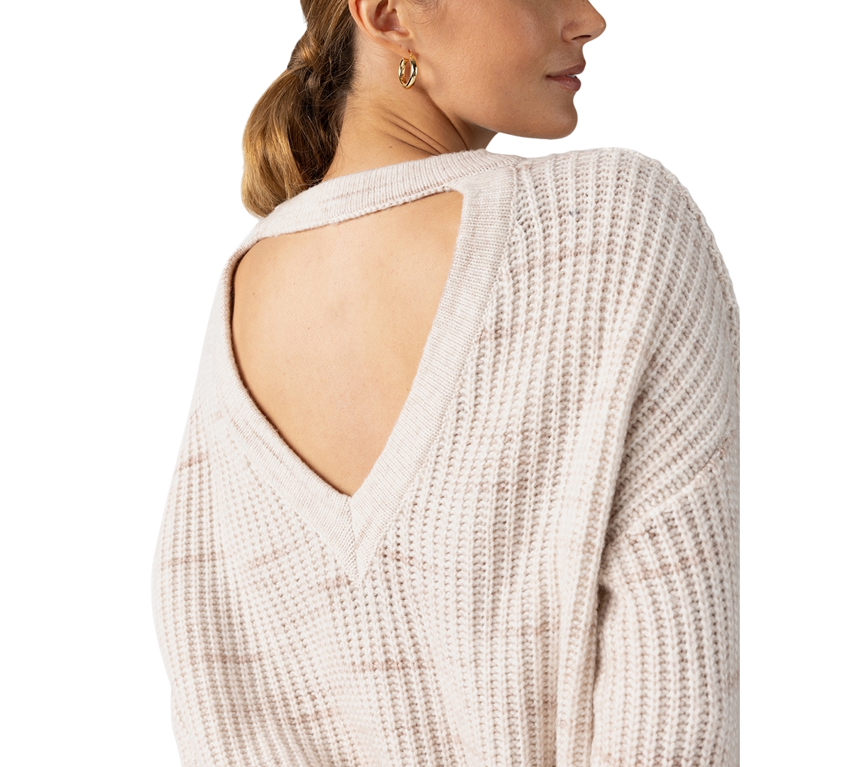 SANCTUARY WOMEN'S V-BACK CUTOUT SWEATER 