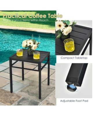 3 Pieces Patio Rattan Bistro Set with High Backrest and Armrest