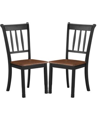 2 Pieces Solid Whitesburg Spindle Back Wood Dining Chairs