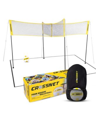 CROSSNET Four Square Volleyball Net and Game Set with Carrying Backpack ...