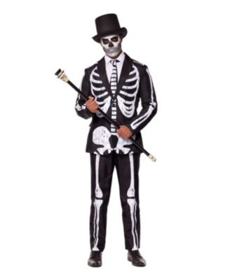 Men's Halloween Costume - Skeleton Grunge Black