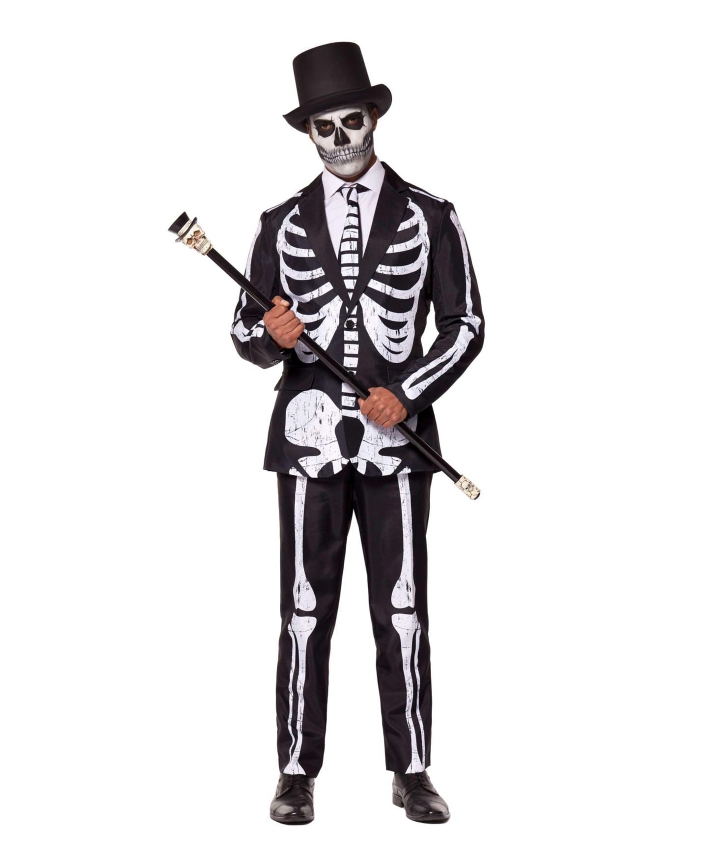 Suitmeister Men's Halloween Costume - Skeleton Grunge Black, цвет: Чёрный — фото 5