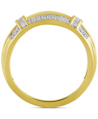Men's Diamond Cluster Ring (1/2 ct. t.w.) in 18k Yellow Gold-Plated Sterling Silver (Also in Sterling Silver)