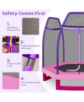 7 Feet Kids Recreational Bounce Jumper Trampoline-Pink
