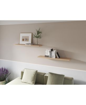 Greer Floating Shelf in Melamine x2, Light Pine