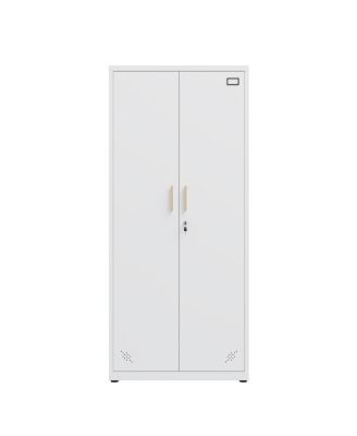 High Storage Cabinet with 2 Doors and 4 Partitions for 5 Organized Storage Spaces, Ideal for Home or Office Design