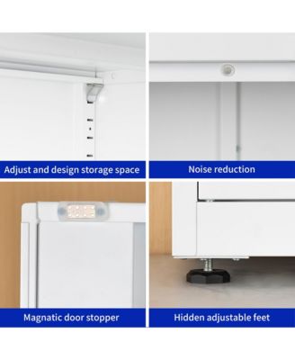 High Storage Cabinet with 2 Doors and 4 Partitions for 5 Organized Storage Spaces, Ideal for Home or Office Design