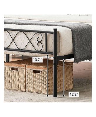 Metal Platform Bed Frame With Headboard And Footboard, Heart Shaped Bed Frame, 12.2 Inch Under Bed Storage, Steel Slat Support, No Box Spring Needed, Easy Assembly