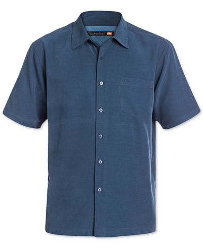 Quiksilver Waterman Men's Clear Days Solid Short-Sleeve Shirt - Casual ...