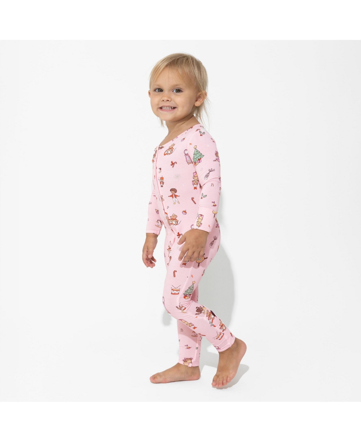 Bellabu Bear Baby GirlsConvertible Footie - Nutcracker pink