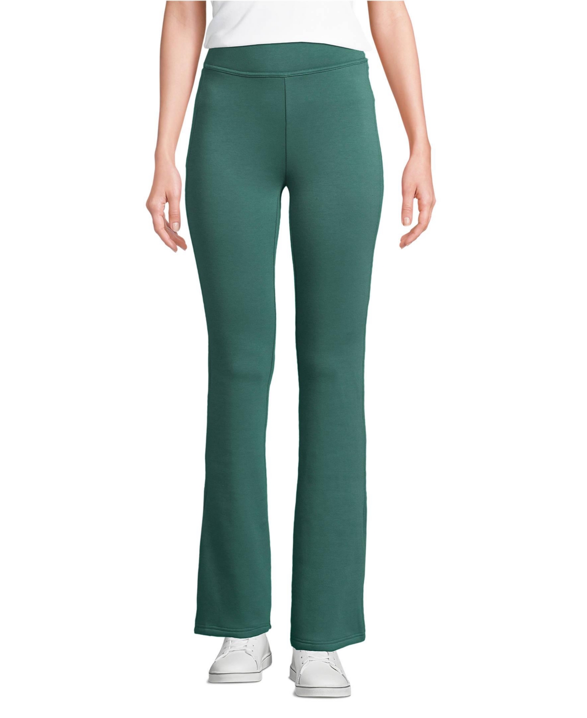 Women's High Rise Serious Sweats Fleece Lined Pocket Bootcut Pants - Washed evergreen