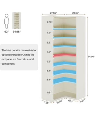 27.56" Wood 9-Tier Shoe Cabinet Organizer Freestanding Heavy-Duty Storage Rack for 40–45 Pairs of Shoes