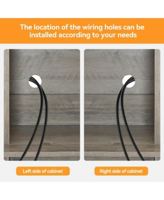 70" Farmhouse Coffee Bar Wine Cabinet with Sliding Barn Doors and Storage, Tall Kitchen Hutch