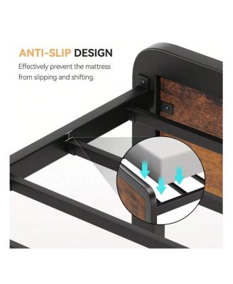 Twin/Full/Queen Platform Bed Frame With Wooden Headboard And Footboard, Sturdy Metal Slat Support, Mattress Base, No Box Spring Required