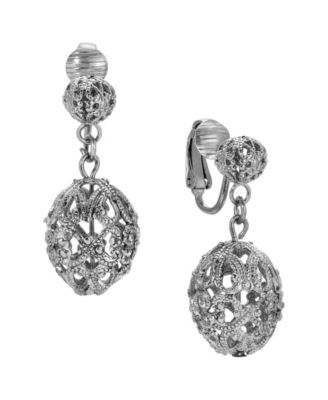 Filigree Ball Clip Earrings