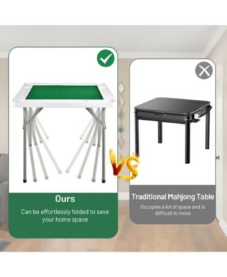 4-Player Mahjong Game Table with Iron Frame