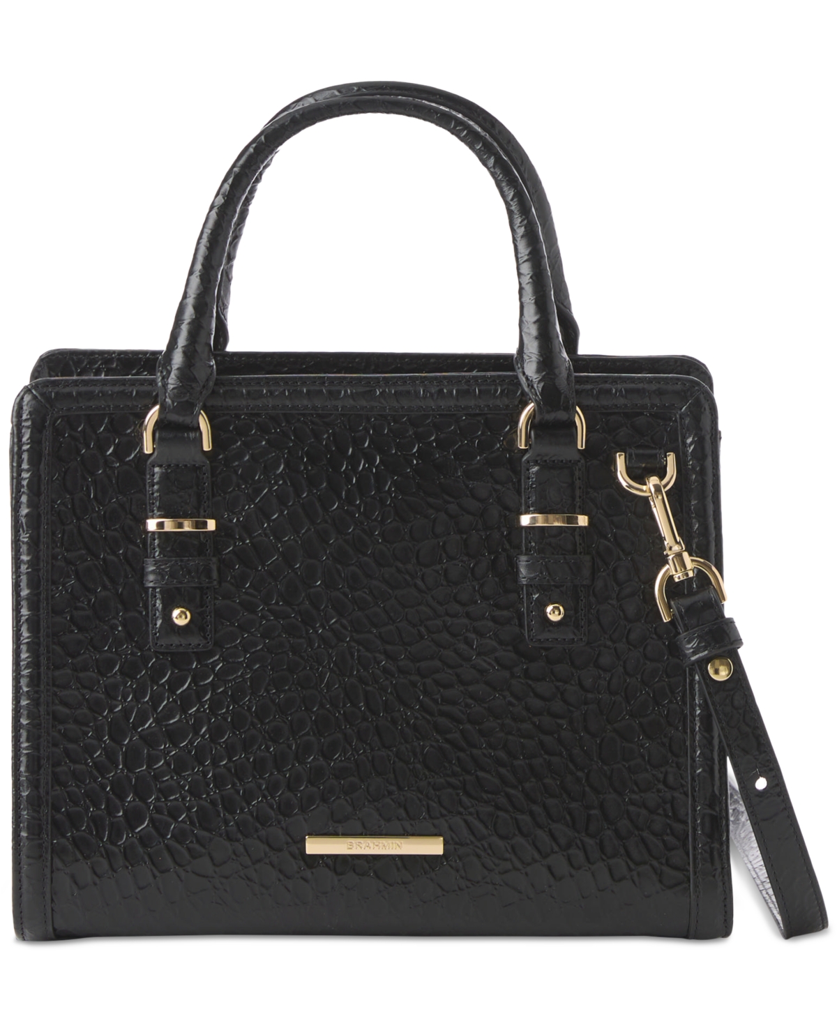 Brahmin CamiHematite Small Leather Satchel - Black