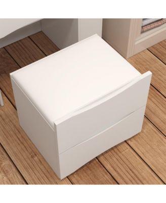 Vanity with Lighted Mirror and Stool – Closet Drawer Makeup Table