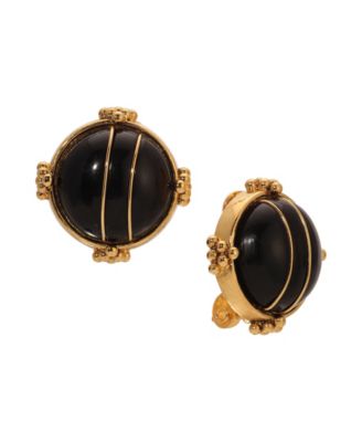 Round Acrylic Button Clip Earrings