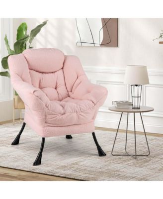 Large Cozy Head Pillow Stylish Tufted Back & Seat Armrests Lazy Chair