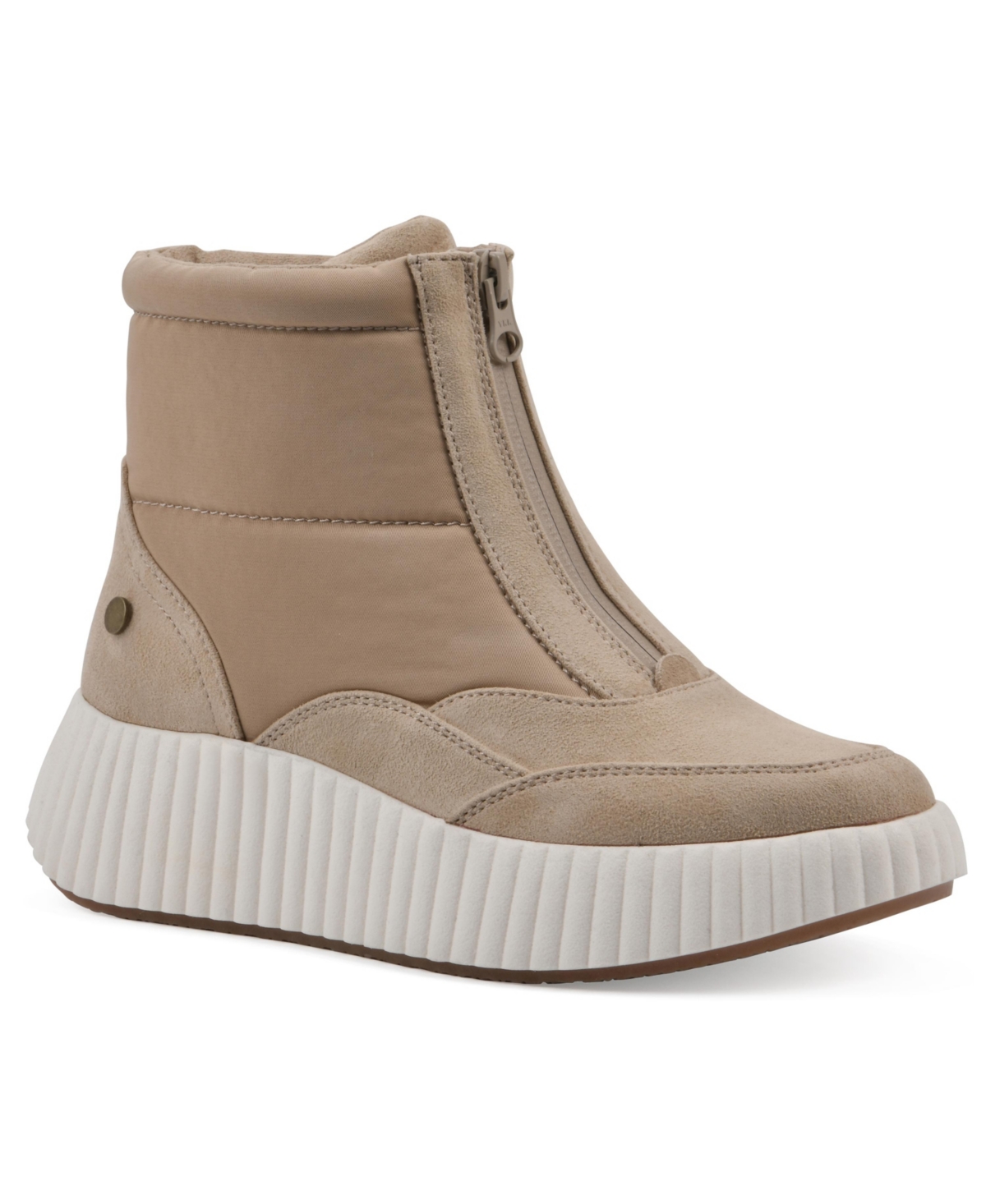 White Mountain Women's Downtown Platform Booties In Sand Multi Smooth