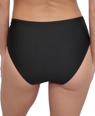 Women's High-Waist Side-Shirred Bikini Bottoms