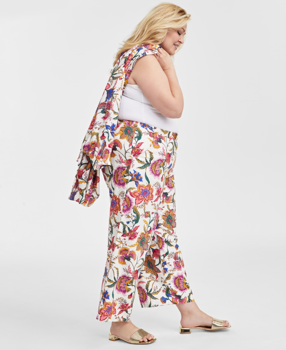 JM COLLECTION PLUS SIZE HIGH-RISE WIDE-LEG PANTS, EXCLUSIVELY AT MACY'S 