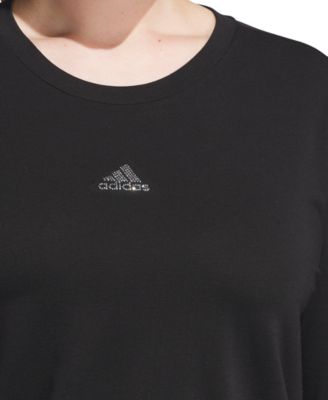 adidas Plus Size Studded Logo Long-Sleeve T-Shirt
