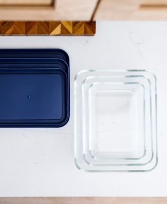 6-Piece Rectangular Nesting Food Storage and Meal Prep Container Set