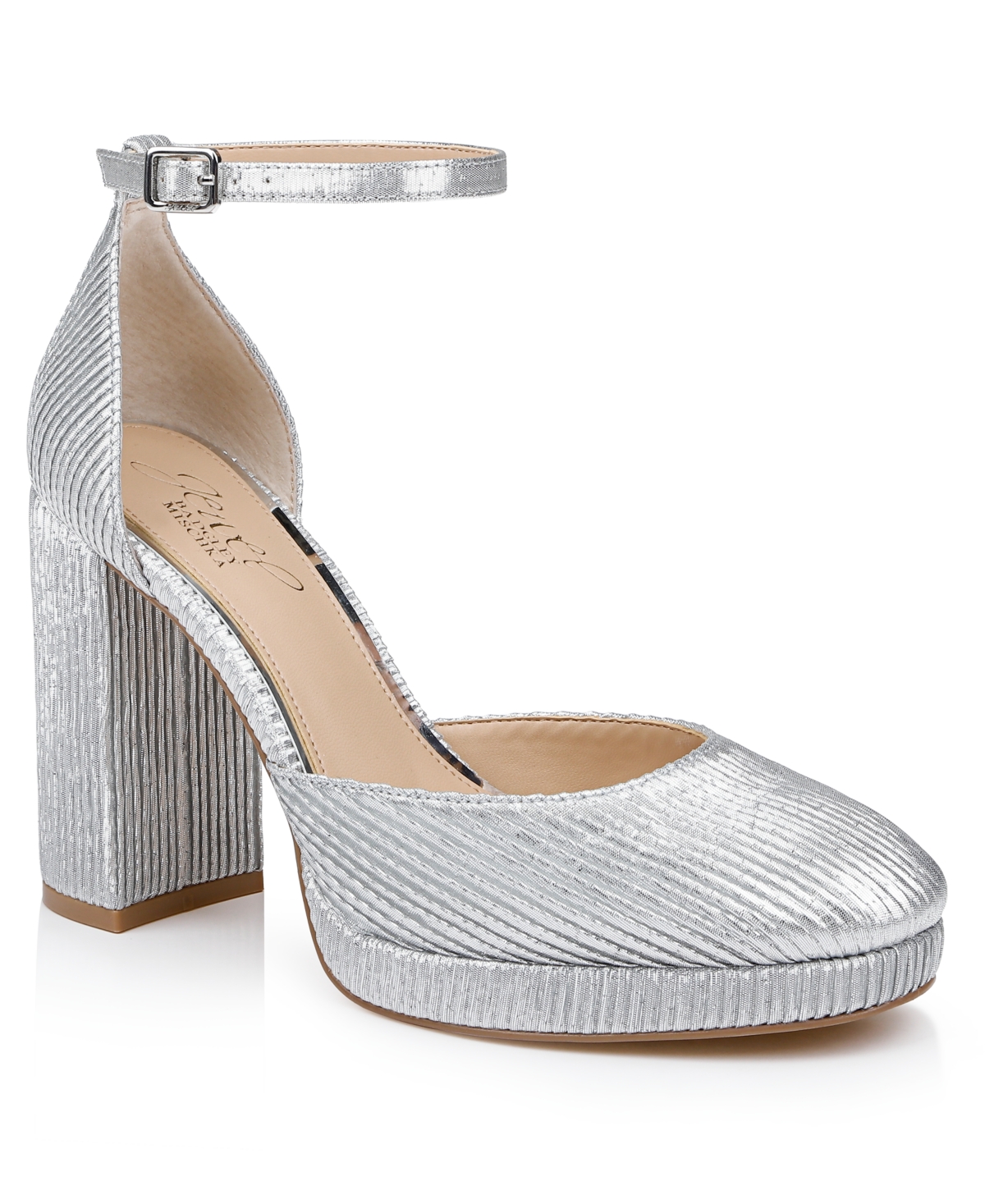 Jewel Badgley Mischka Women's Stephanie Closed Toe Platform Pumps - Silver